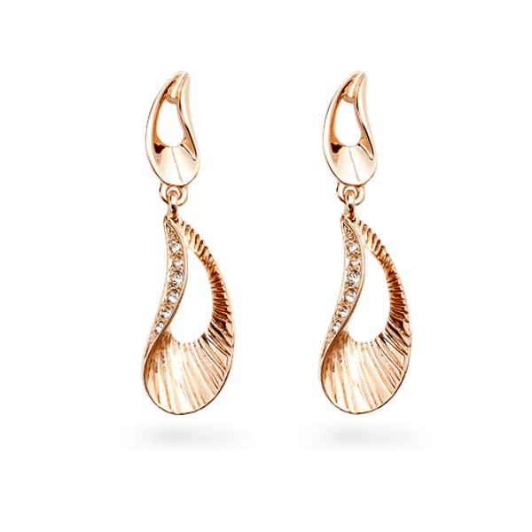 Rose Gold Plated Crystal Ocean Earrings