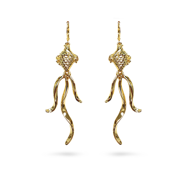 14K Gold Plated Fish Earrings