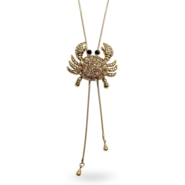 14K Gold Plated Sliding Crab Necklace