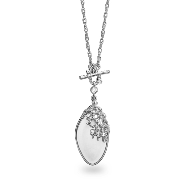 Rhodium Plated Barnacle Necklace