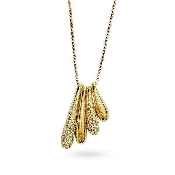 14K Gold Plated Ocean Coral Crystal Necklace