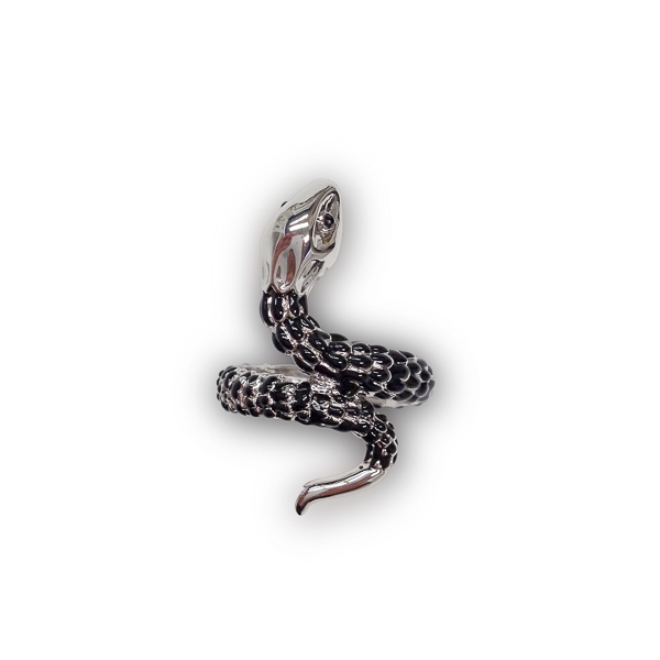 Rhodium Plated Snake Ring